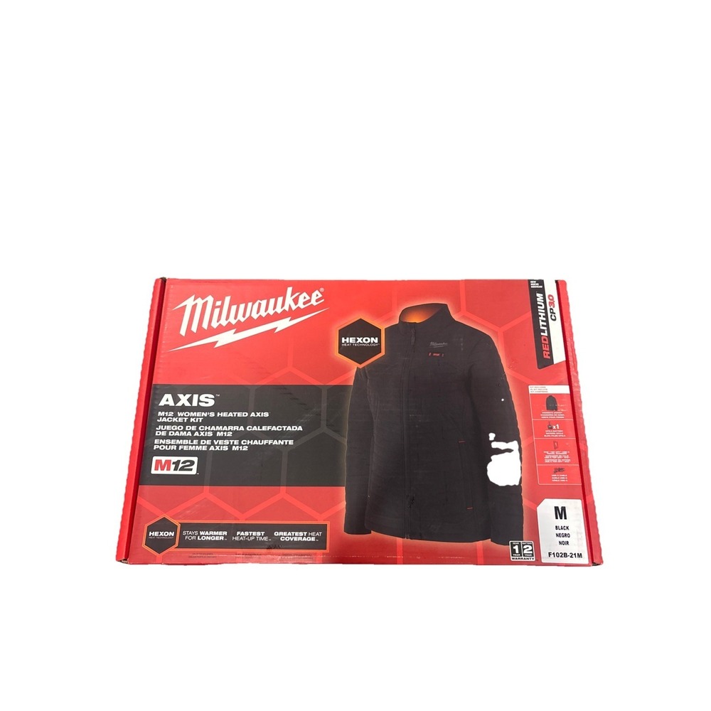 Women's Medium M12 12-Volt Lithium-Ion Cordless AXIS Black Heated Quilted